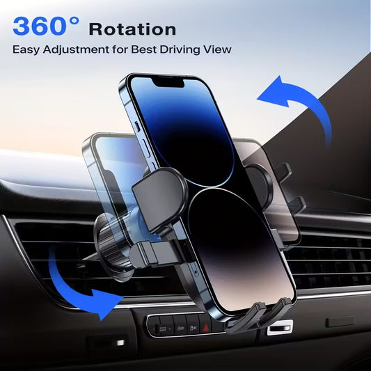 Universal Car Mobile Phone Holder – 360° Adjustable Dashboard & Air Vent Mount